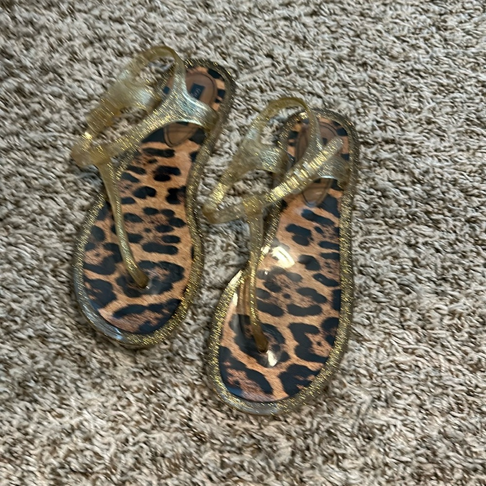 Dolce & Gabbana cheetah print flip flops
